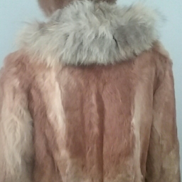 Genuine Rabbit fur fox collar coat - Picture 4 of 8